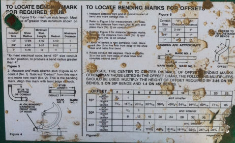 Greenlee Hydraulic Bender Chart