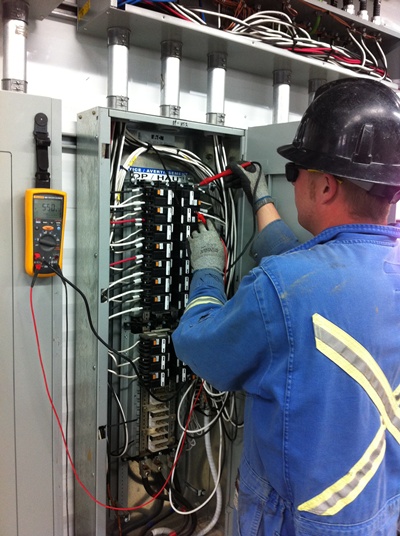 Industrial electrician Dusten Huebner